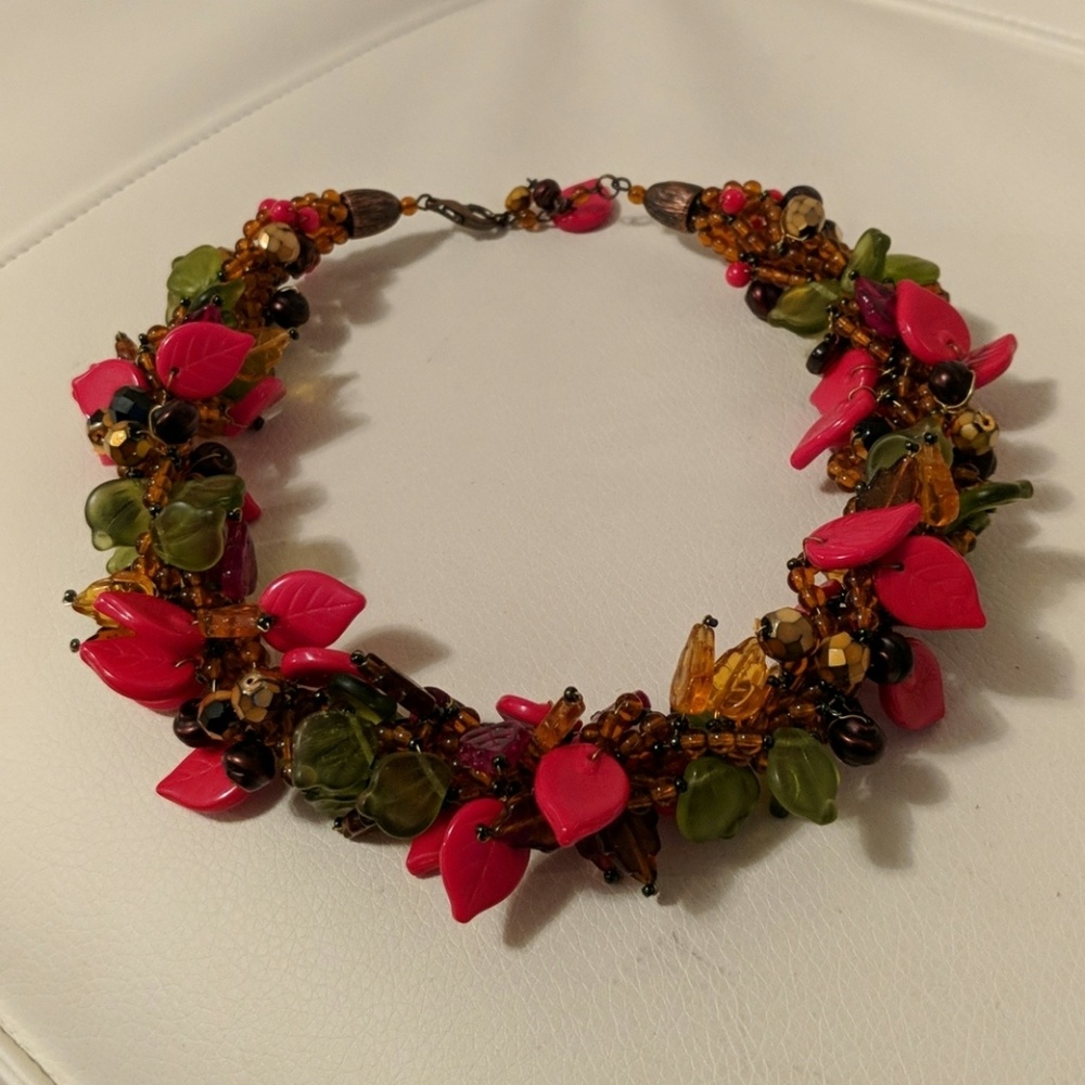 Vintage Beaded Statement Necklace